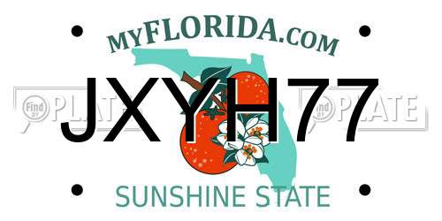 JXYH77 Florida License Plate