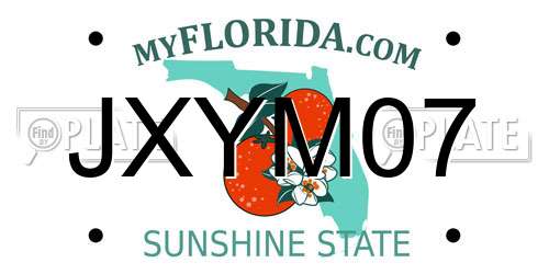 JXYM07 Florida License Plate
