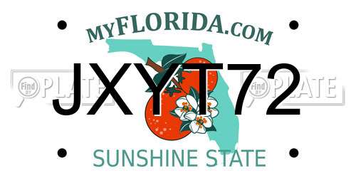 JXYT72 Florida License Plate