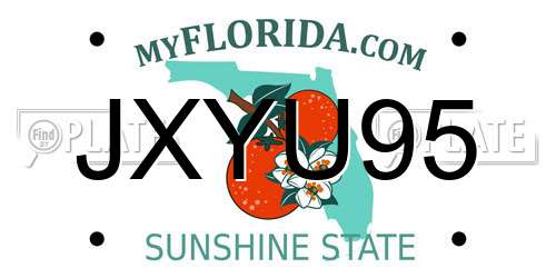 JXYU95 Florida License Plate