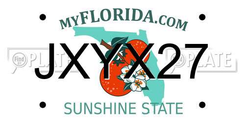 JXYX27 Florida License Plate