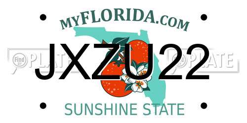 JXZU22 Florida License Plate