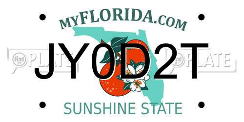 JY0D2T Florida License Plate