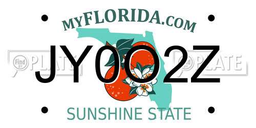 JY0O2Z Florida License Plate