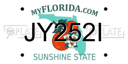 JY252I Florida License Plate