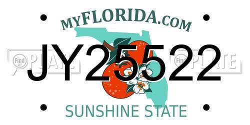 JY25522 Florida License Plate