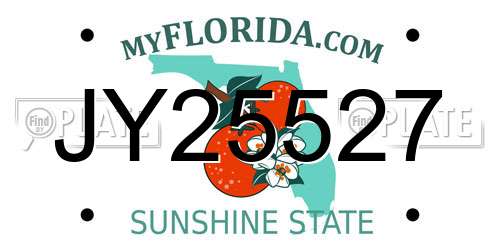 JY25527 Florida License Plate