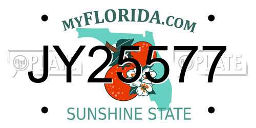 JY25577 Florida License Plate