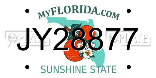 JY28877 Florida License Plate