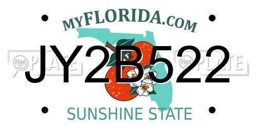 JY2B522 Florida License Plate