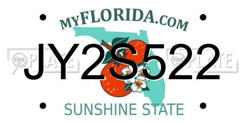 JY2S522 Florida License Plate