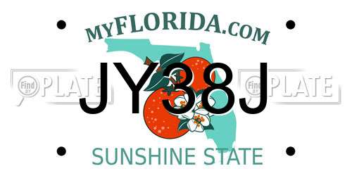 JY38J Florida License Plate