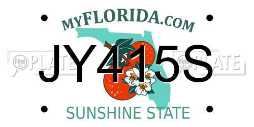 JY415S Florida License Plate