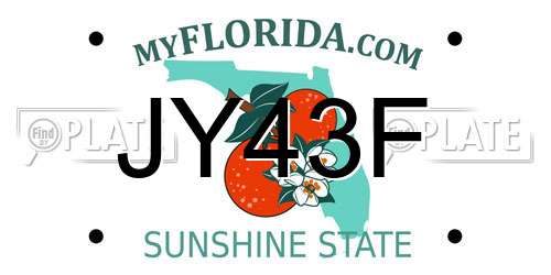 JY43F Florida License Plate