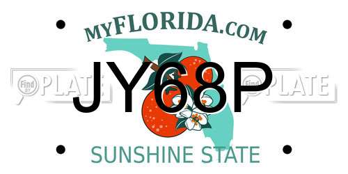 JY68P Florida License Plate
