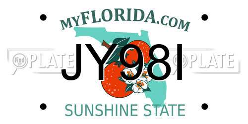JY98I Florida License Plate