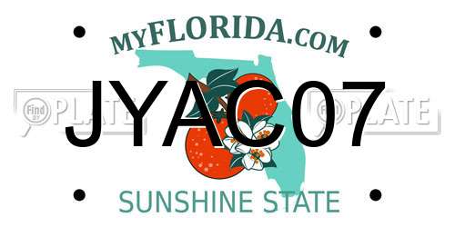 JYAC07 Florida License Plate