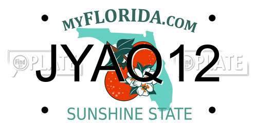 JYAQ12 Florida License Plate