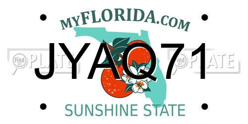 JYAQ71 Florida License Plate