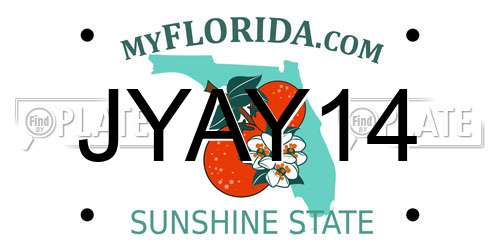 JYAY14 Florida License Plate