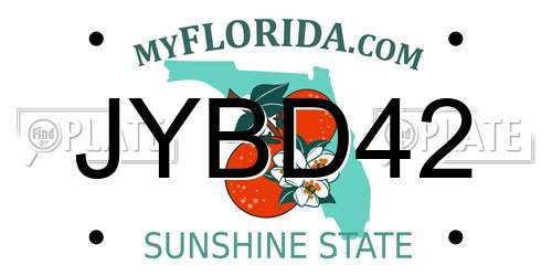 JYBD42 Florida License Plate