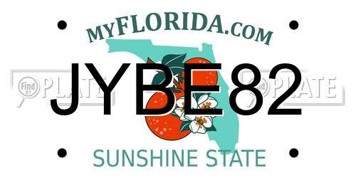 JYBE82 Florida License Plate