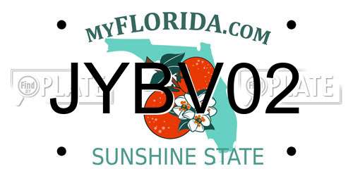 JYBV02 Florida License Plate
