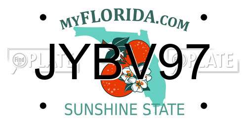 JYBV97 Florida License Plate