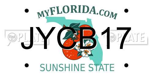 JYCB17 Florida License Plate
