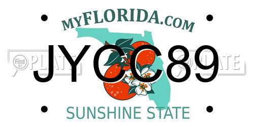 JYCC89 Florida License Plate