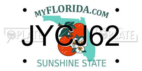 JYCJ62 Florida License Plate