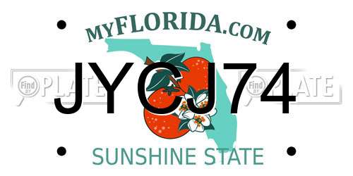 JYCJ74 Florida License Plate