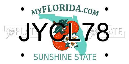 JYCL78 Florida License Plate