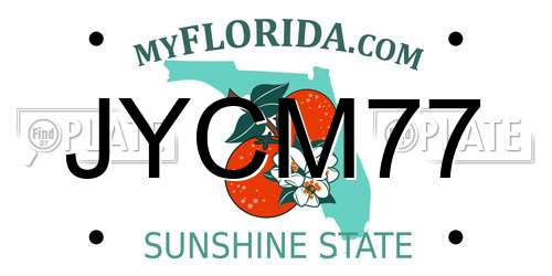 JYCM77 Florida License Plate