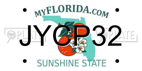 JYCP32 Florida License Plate