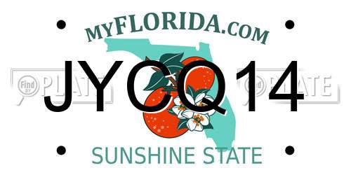 JYCQ14 Florida License Plate
