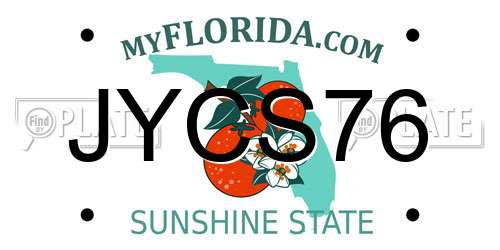 JYCS76 Florida License Plate