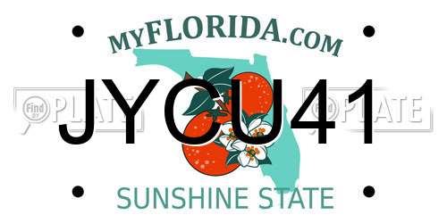 JYCU41 Florida License Plate