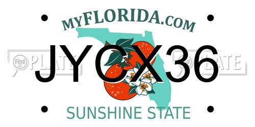 JYCX36 Florida License Plate