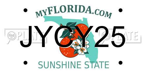 JYCY25 Florida License Plate