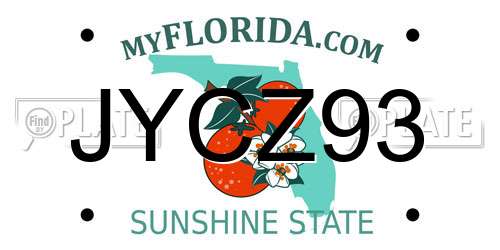 JYCZ93 Florida License Plate