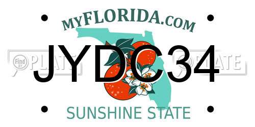 JYDC34 Florida License Plate