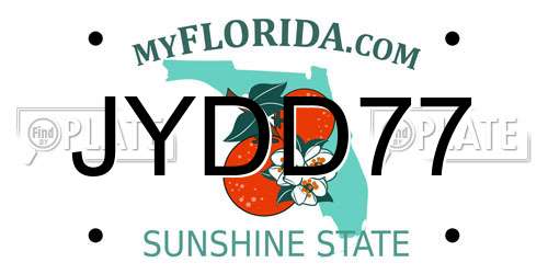 JYDD77 Florida License Plate