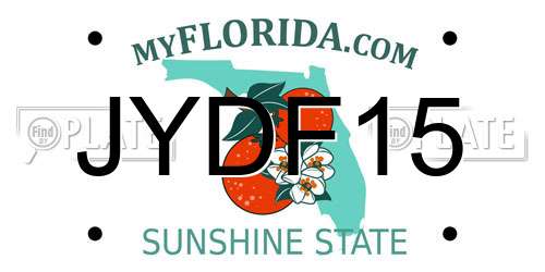 JYDF15 Florida License Plate