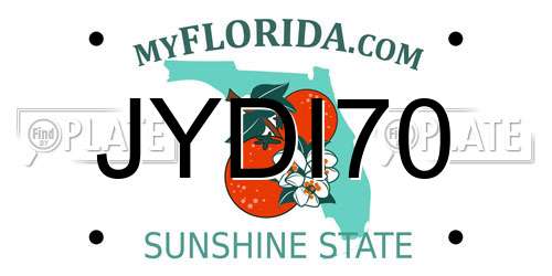 JYDI70 Florida License Plate