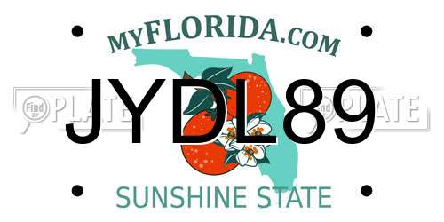 JYDL89 Florida License Plate