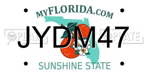 JYDM47 Florida License Plate