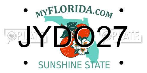 JYDO27 Florida License Plate