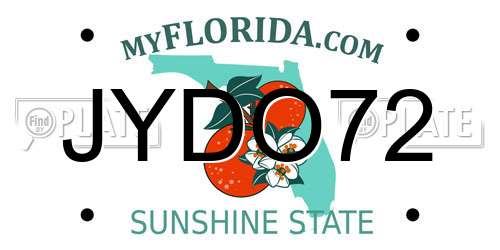 JYDO72 Florida License Plate