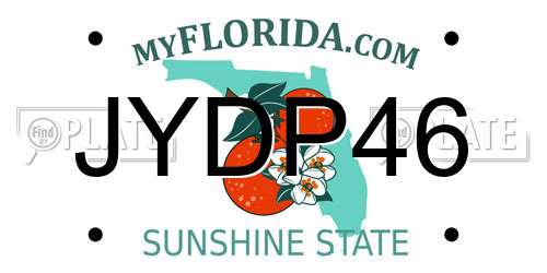 JYDP46 Florida License Plate